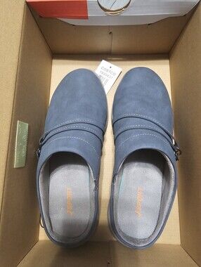 JSport Womens Slip On Mule Shoes Easy On & Light Clogs Comfort Navy Size 7